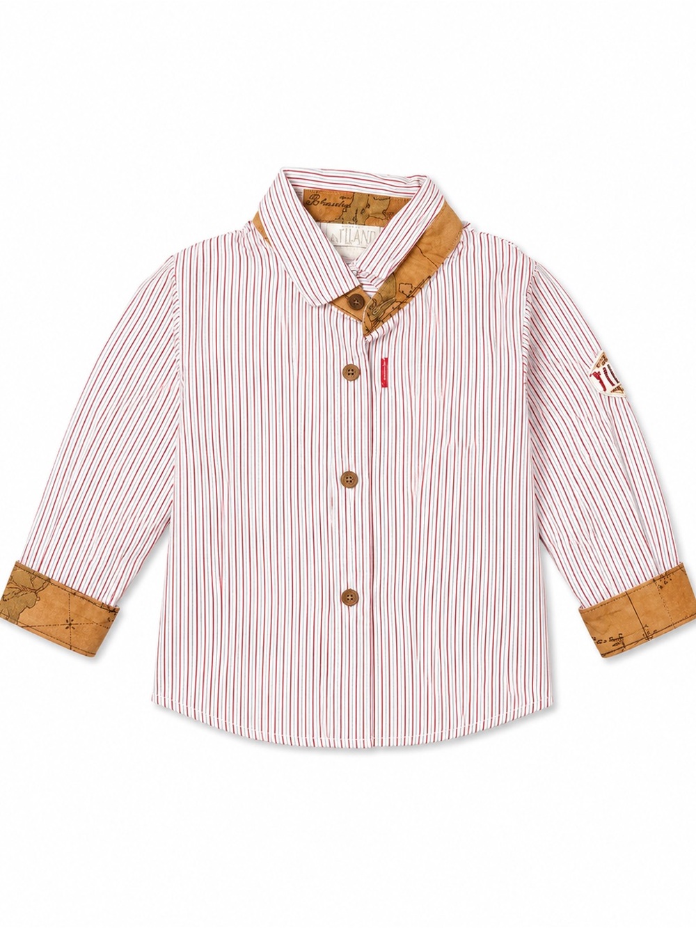 Alviero Martini Red Stripe Cotton Button-Up Shirt for Kids